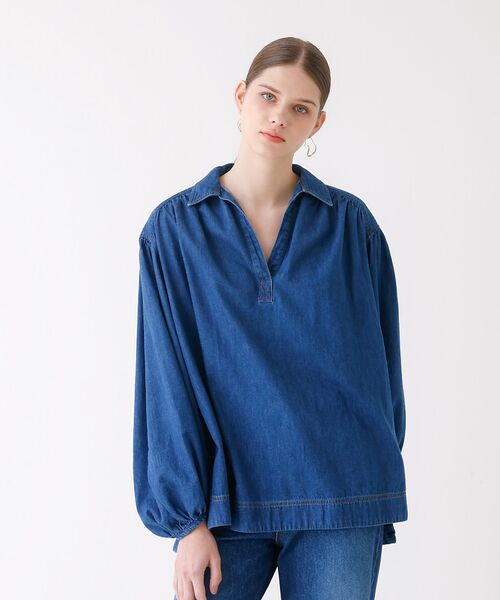 DESIGNWORKS/デザインワークス デニムチュニックブラウス インディゴ 38 DESIGNWORKS/デザインワークス デニムチュニックブラウス インディゴ 38