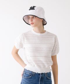 DESIGNWORKS / デザインワークス ニット・セーター | 透かし編半袖プルオーバー