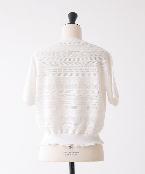 DESIGNWORKS / デザインワークス ニット・セーター | 透かし編半袖プルオーバー | 詳細6