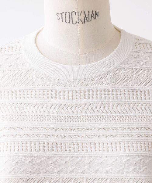 DESIGNWORKS / デザインワークス ニット・セーター | 透かし編半袖プルオーバー | 詳細7