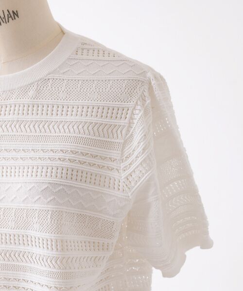 DESIGNWORKS / デザインワークス ニット・セーター | 透かし編半袖プルオーバー | 詳細8