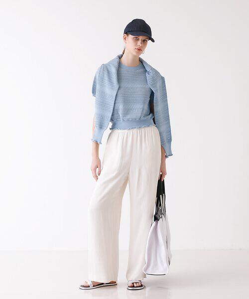 DESIGNWORKS / デザインワークス ニット・セーター | 透かし編半袖プルオーバー | 詳細12