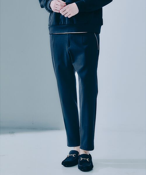 DESIGNWORKS/デザインワークス 【セットアップ対応】ストレッチ ポンチ ピンタック パンツ ブラック 46 DESIGNWORKS/デザインワークス 【セットアップ対応】ストレッチ ポンチ ピンタック パンツ ブラック 46