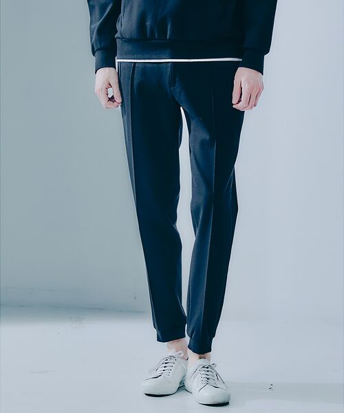 DESIGNWORKS/デザインワークス 【セットアップ対応】ストレッチ ポンチ ピンタック ジョグパンツ ブラック 46 DESIGNWORKS/デザインワークス 【セットアップ対応】ストレッチ ポンチ ピンタック ジョグパンツ ブラック 46