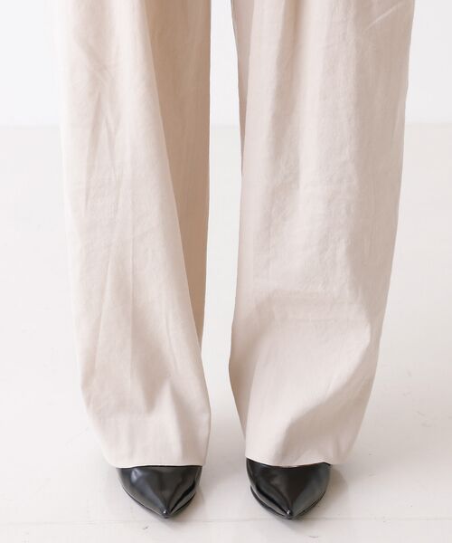 DESIGNWORKS / デザインワークス パンツ | 【セットアップ対応】リネンストレッチタックワイドパンツ | 詳細10