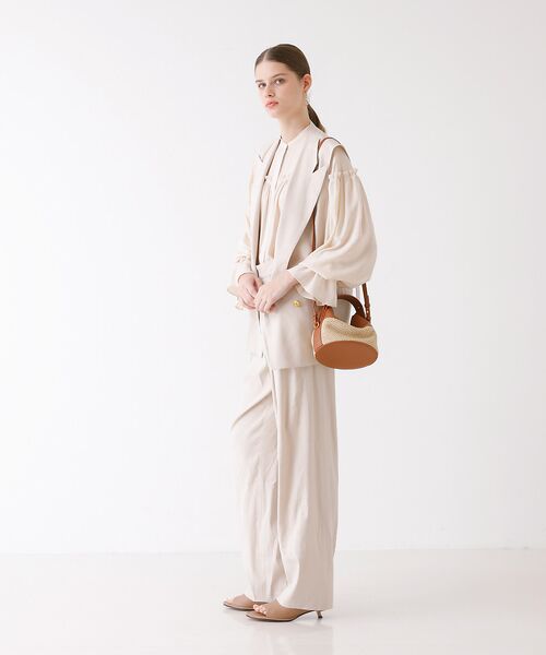 DESIGNWORKS / デザインワークス パンツ | 【セットアップ対応】リネンストレッチタックワイドパンツ | 詳細2