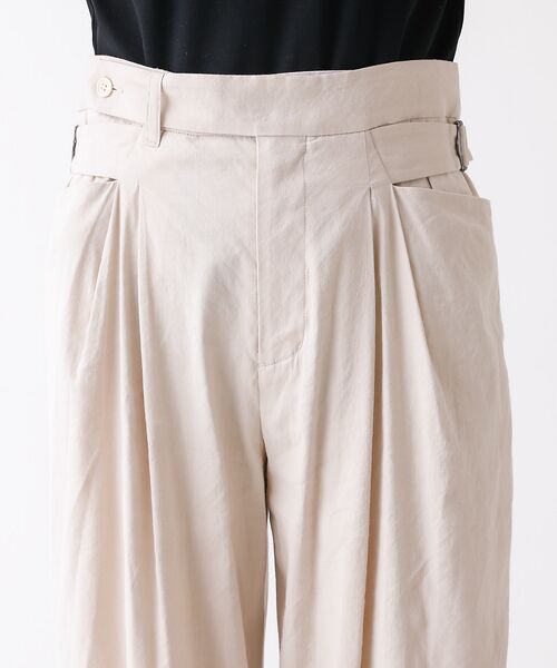 DESIGNWORKS / デザインワークス パンツ | 【セットアップ対応】リネンストレッチタックワイドパンツ | 詳細9