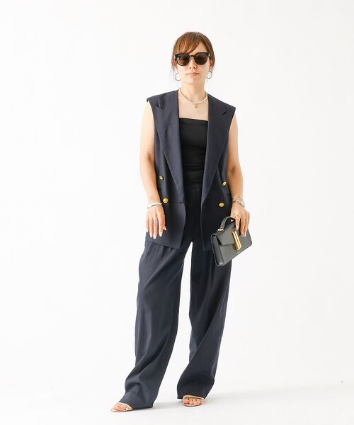 DESIGNWORKS / デザインワークス パンツ | 【セットアップ対応】リネンストレッチタックワイドパンツ | 詳細17