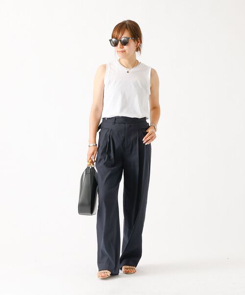 DESIGNWORKS / デザインワークス パンツ | 【セットアップ対応】リネンストレッチタックワイドパンツ | 詳細19