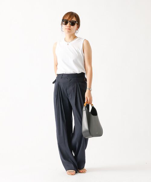 DESIGNWORKS / デザインワークス パンツ | 【セットアップ対応】リネンストレッチタックワイドパンツ | 詳細20
