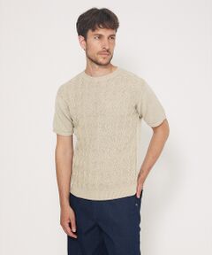 DESIGNWORKS / デザインワークス ニット・セーター | 和紙 ヘリンボーンニット Tシャツ