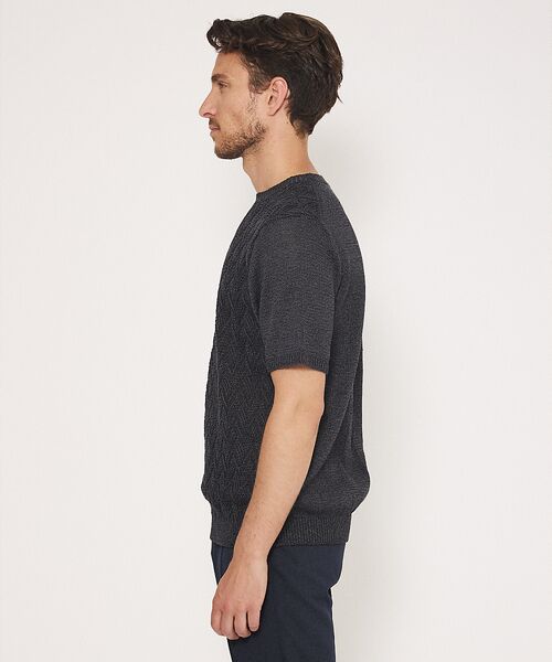 DESIGNWORKS / デザインワークス ニット・セーター | 和紙 ヘリンボーンニット Tシャツ | 詳細5