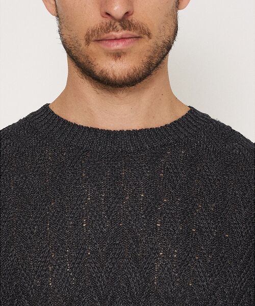 DESIGNWORKS / デザインワークス ニット・セーター | 和紙 ヘリンボーンニット Tシャツ | 詳細7