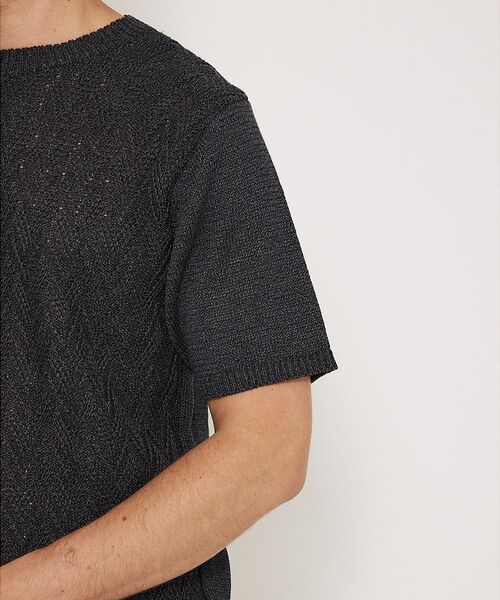 DESIGNWORKS / デザインワークス ニット・セーター | 和紙 ヘリンボーンニット Tシャツ | 詳細8