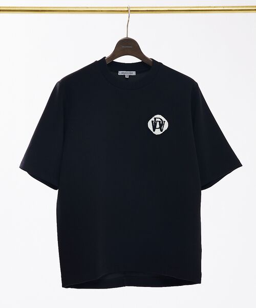 DESIGNWORKS/デザインワークス 【定番】サガラワッペン 半袖 Tシャツ ブラック 46 DESIGNWORKS/デザインワークス 【定番】サガラワッペン 半袖 Tシャツ ブラック 46