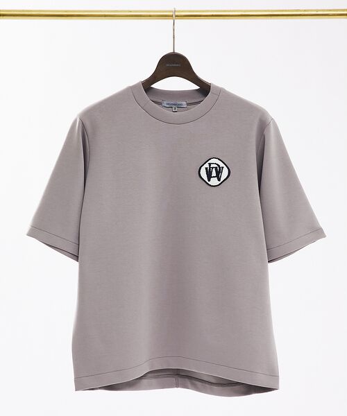 DESIGNWORKS/デザインワークス 【定番】サガラワッペン 半袖 Tシャツ グレージュ 50 DESIGNWORKS/デザインワークス 【定番】サガラワッペン 半袖 Tシャツ グレージュ 50