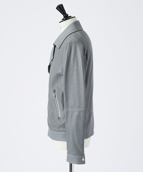 DESIGNWORKS / デザインワークス レザーブルゾン・ジャケット | EMMETI / エンメティ GABRIELE スクエア パンチング ダブルライ | 詳細3