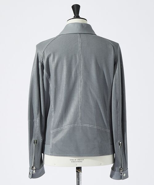 DESIGNWORKS / デザインワークス レザーブルゾン・ジャケット | EMMETI / エンメティ GABRIELE スクエア パンチング ダブルライ | 詳細4