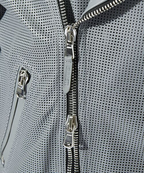 DESIGNWORKS / デザインワークス レザーブルゾン・ジャケット | EMMETI / エンメティ GABRIELE スクエア パンチング ダブルライ | 詳細7