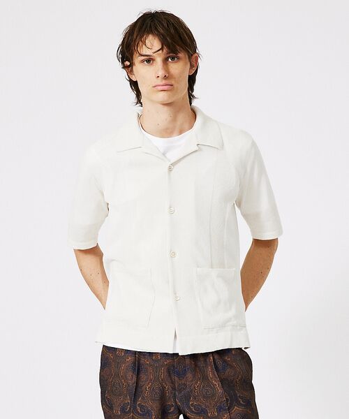 DESIGNWORKS/デザインワークス 和紙 シアー キューバシャツ【予約】 アイボリー 48 DESIGNWORKS/デザインワークス 和紙 シアー キューバシャツ【予約】 アイボリー 48