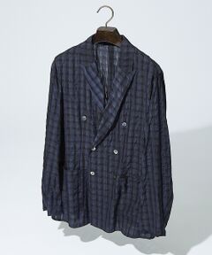 DESIGNWORKS / デザインワークス テーラードジャケット | 【超軽量】シアー フェザー チェック ダブルジャケット