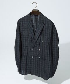 DESIGNWORKS / デザインワークス テーラードジャケット | 【超軽量】シアー フェザー チェック ダブルジャケット