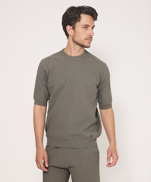 DESIGNWORKS / デザインワークス Tシャツ | 【セットアップ対応】ヘリンボーン サマーニット Tシャツ | 詳細12