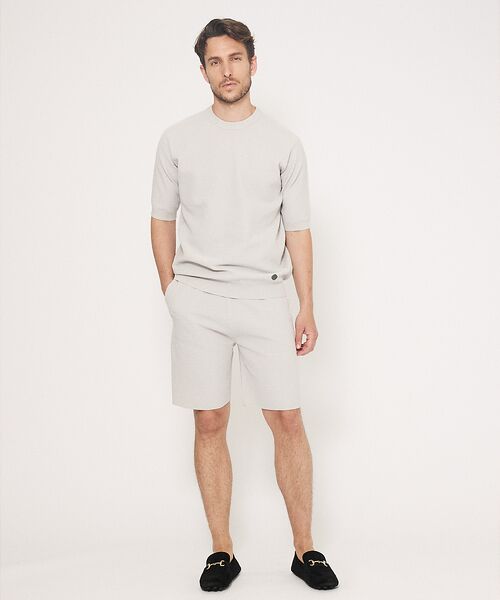 DESIGNWORKS / デザインワークス ショート・ハーフ・半端丈パンツ | 【セットアップ対応】ヘリンボーン サマーニット ショートパンツ | 詳細13