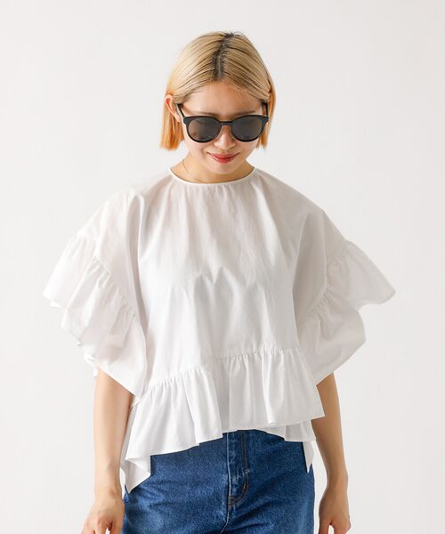 DESIGNWORKS / デザインワークス シャツ・ブラウス | 【BEAUVET/ボーヴェット 】マルチWAYラッフルポンチョブラウス | 詳細1