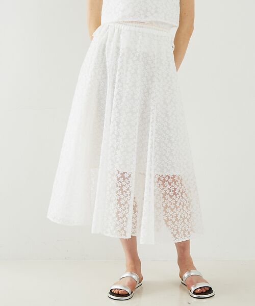 DESIGNWORKS / デザインワークス ロング・マキシ丈スカート | 【BEAUVET/ボーヴェット】 レースフレアスカート | 詳細1