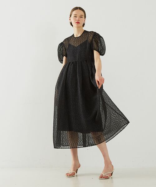 DESIGNWORKS / デザインワークス ワンピース | 【BEAUVET/ボーヴェット】 カットジャガードドレス | 詳細1