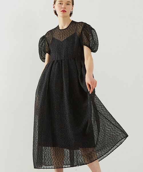 DESIGNWORKS/デザインワークス 【BEAUVET/ボーヴェット】 カットジャガードドレス ブラック 1 DESIGNWORKS/デザインワークス 【BEAUVET/ボーヴェット】 カットジャガードドレス ブラック 1