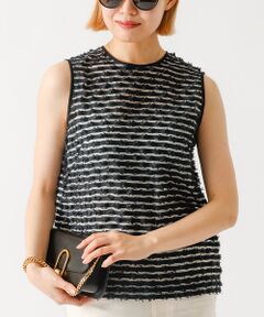 DESIGNWORKS / デザインワークス シャツ・ブラウス | 【セットアップ対応】ボーダーカットジャガードノースリーブブラウス