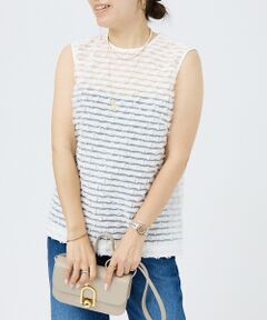 DESIGNWORKS / デザインワークス シャツ・ブラウス | 【セットアップ対応】ボーダーカットジャガードノースリーブブラウス