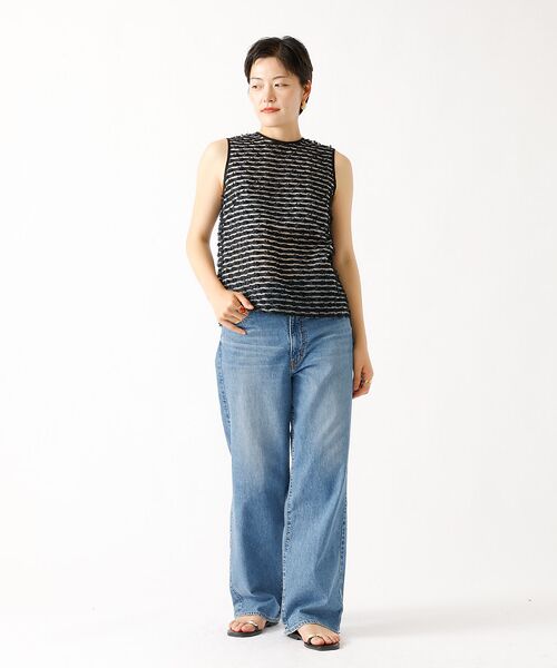 DESIGNWORKS / デザインワークス シャツ・ブラウス | 【セットアップ対応】ボーダーカットジャガードノースリーブブラウス | 詳細13