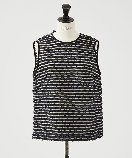 DESIGNWORKS / デザインワークス シャツ・ブラウス | 【セットアップ対応】ボーダーカットジャガードノースリーブブラウス | 詳細16