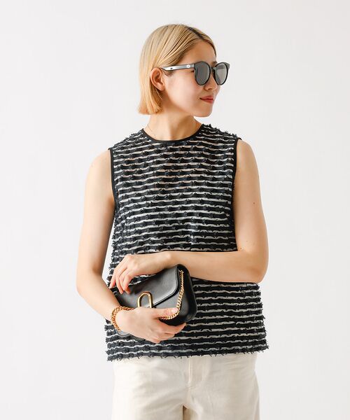 DESIGNWORKS / デザインワークス シャツ・ブラウス | 【セットアップ対応】ボーダーカットジャガードノースリーブブラウス | 詳細2