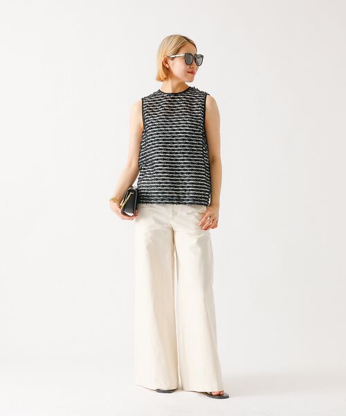 DESIGNWORKS / デザインワークス シャツ・ブラウス | 【セットアップ対応】ボーダーカットジャガードノースリーブブラウス | 詳細9