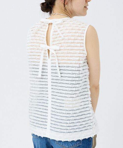 DESIGNWORKS / デザインワークス シャツ・ブラウス | 【セットアップ対応】ボーダーカットジャガードノースリーブブラウス | 詳細24