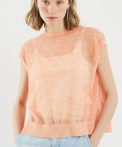 DESIGNWORKS / デザインワークス ニット・セーター | リネン混シアーバックギャザープルオーバー