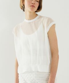 DESIGNWORKS / デザインワークス ニット・セーター | リネン混シアーバックギャザープルオーバー