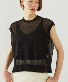 DESIGNWORKS / デザインワークス ニット・セーター | リネン混シアーバックギャザープルオーバー