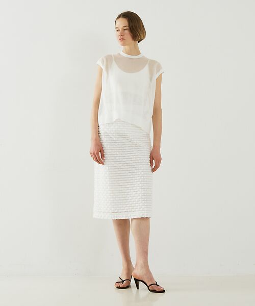 DESIGNWORKS / デザインワークス ニット・セーター | リネン混シアーバックギャザープルオーバー | 詳細3