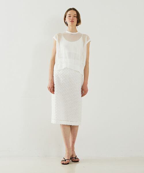 DESIGNWORKS / デザインワークス ニット・セーター | リネン混シアーバックギャザープルオーバー | 詳細4