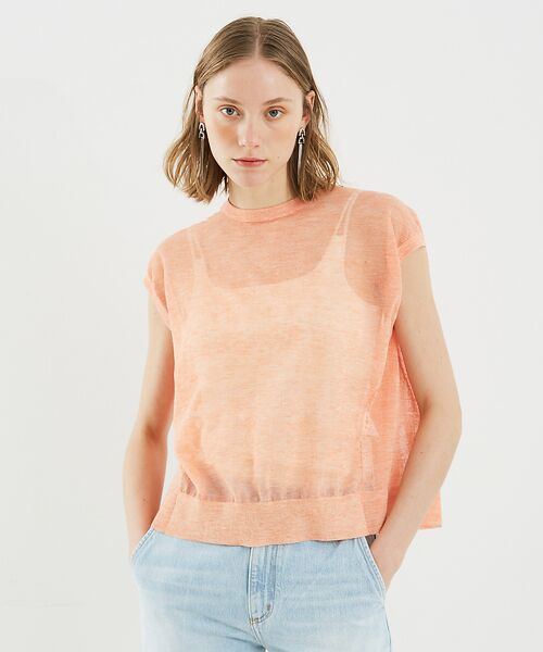 DESIGNWORKS / デザインワークス ニット・セーター | リネン混シアーバックギャザープルオーバー | 詳細5