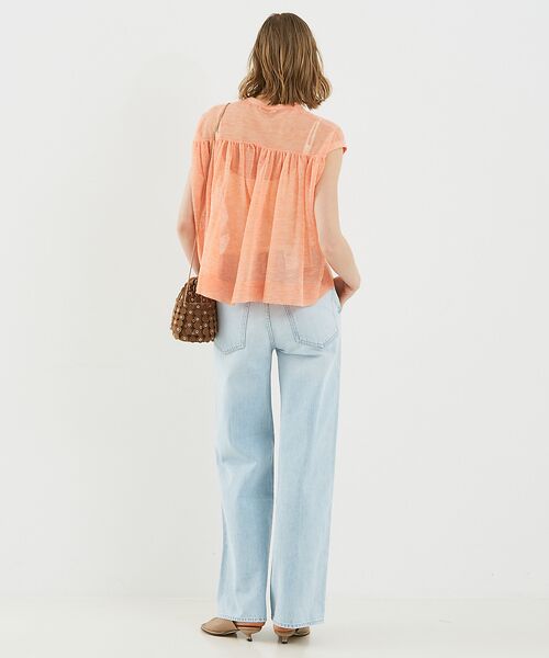 DESIGNWORKS / デザインワークス ニット・セーター | リネン混シアーバックギャザープルオーバー | 詳細7