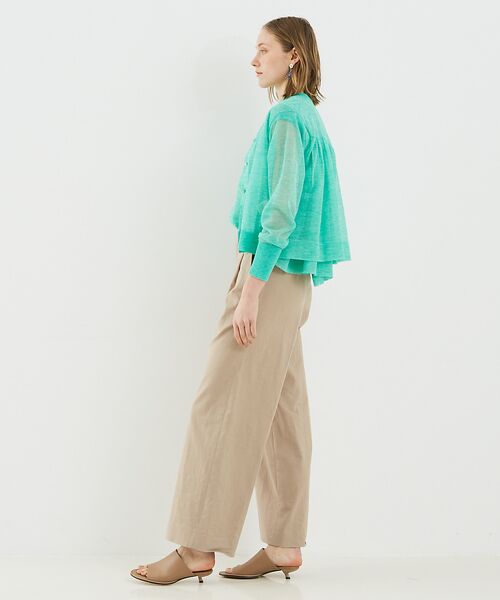 DESIGNWORKS / デザインワークス ニット・セーター | リネン混シアーバックギャザープルオーバー | 詳細11