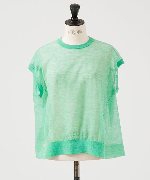 DESIGNWORKS / デザインワークス ニット・セーター | リネン混シアーバックギャザープルオーバー | 詳細12