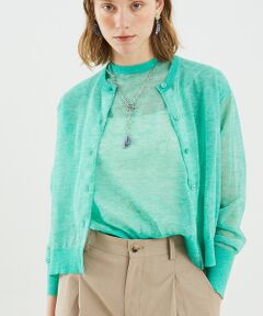 DESIGNWORKS / デザインワークス カーディガン・ボレロ | リネン混シアーカーディガン