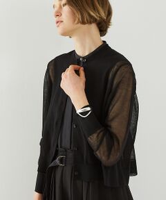 DESIGNWORKS / デザインワークス カーディガン・ボレロ | リネン混シアーカーディガン